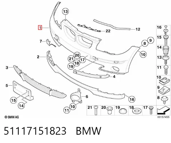 Zderzak przedni 51117151823 BMW