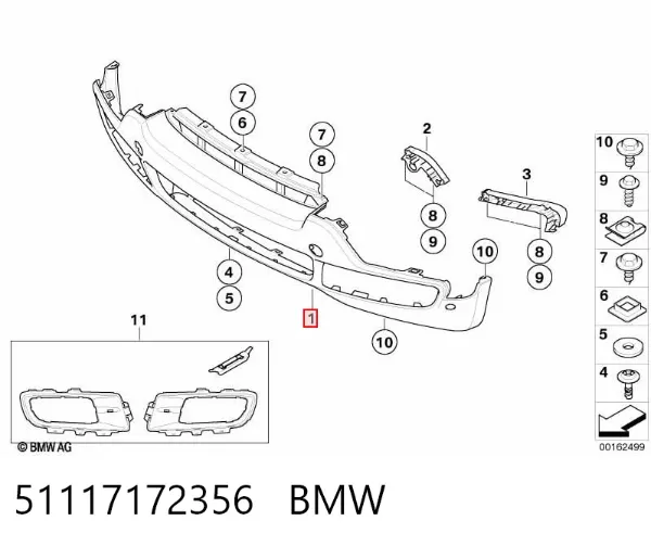 Zderzak przedni 51117172356 BMW