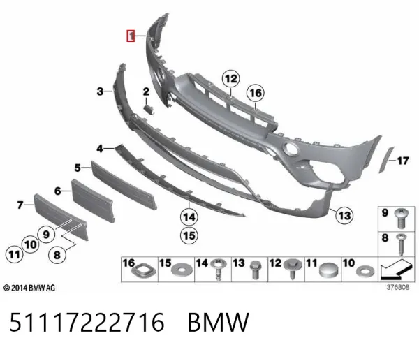 Zderzak przedni 51117222716 BMW