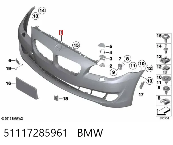 Zderzak przedni 51117285961 BMW