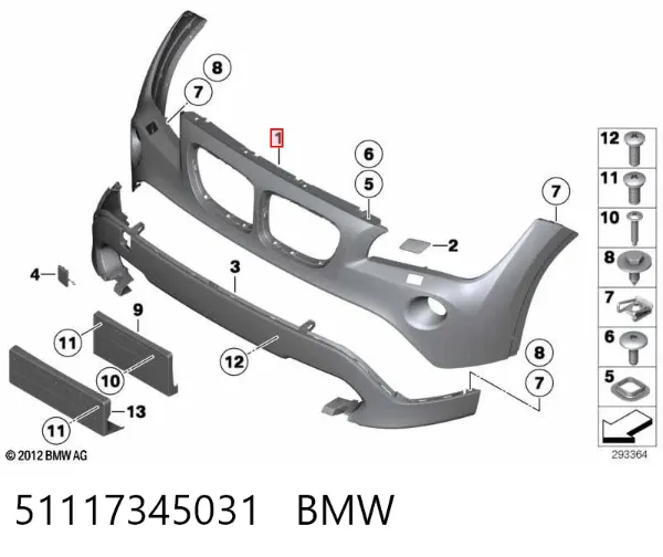 Zderzak przedni 51117345031 BMW