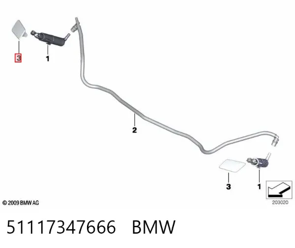Nakładka dyszy spryskiwacza reflektora przedniego 51117347666 BMW