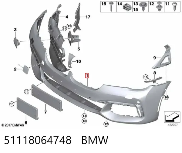 Zderzak przedni 51118064748 BMW