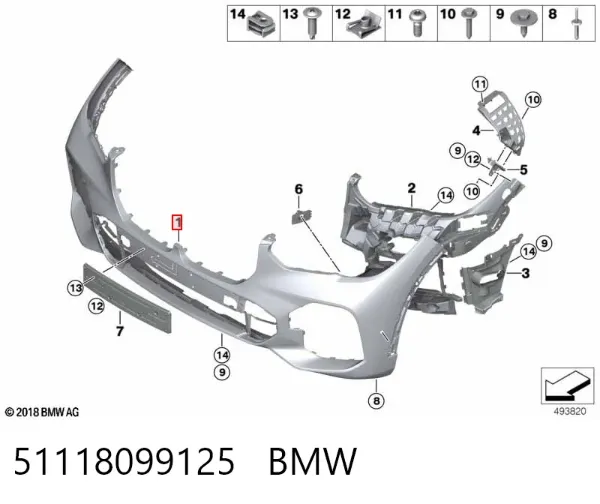 Zderzak przedni 51118099125 BMW