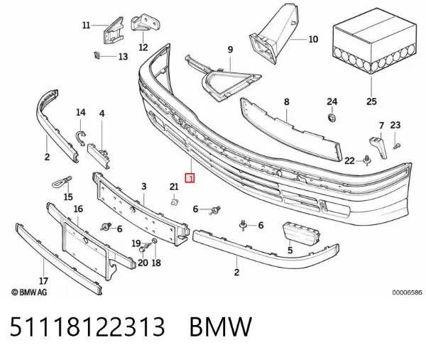 Zderzak przedni 51118122313 BMW