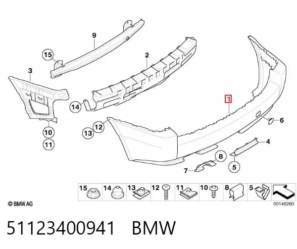 Zderzak tylny BMW X3 E83