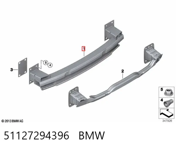 Wzmocnienie zderzaka tylnego 51127294396 BMW