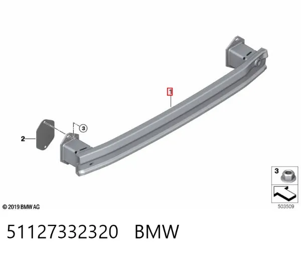 Wzmocnienie zderzaka tylnego 51127332320 BMW