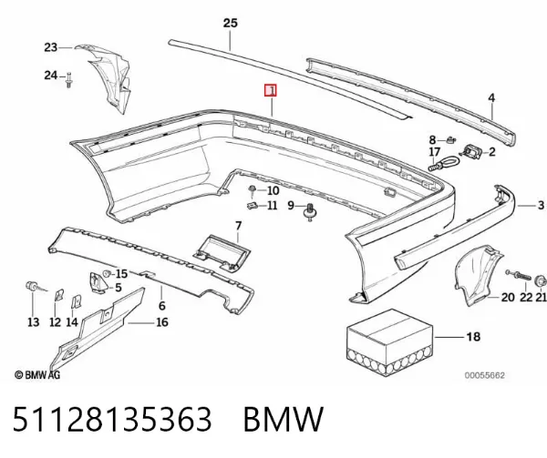 Zderzak tylny 51128135363 BMW
