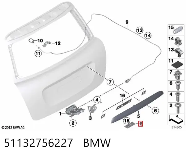 Lampa oświetlenia tylnej tablicy rejestracyjnej 51132756227 BMW