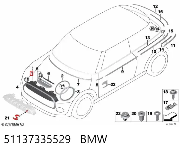 Atrapa chłodnicy 51137335529 BMW