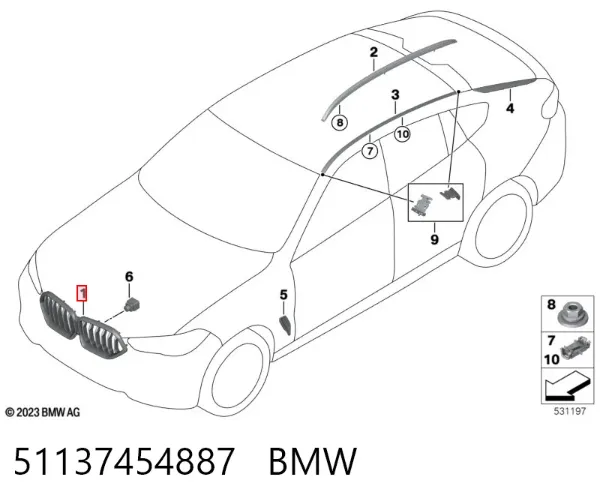 Atrapa chłodnicy BMW X5 G05, F95
