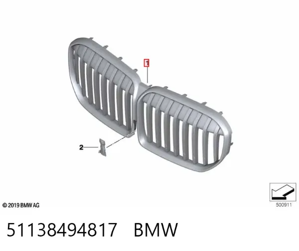 Atrapa chłodnicy BMW 7 G11, G12
