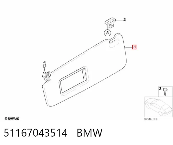 Osłona przeciwsłoneczna BMW 7 E65, E66, E67
