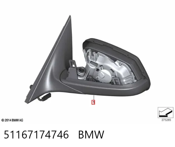 Lusterko wsteczne prawe BMW 5 E60