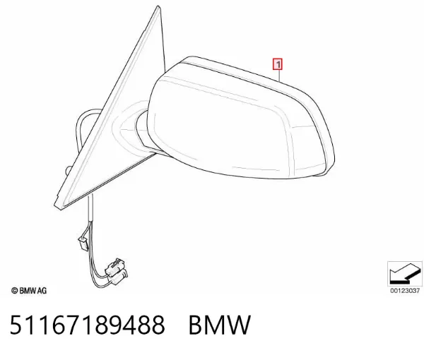 Lusterko wsteczne prawe 51167189488 BMW