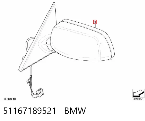 Lusterko wsteczne lewe 51167189521 BMW