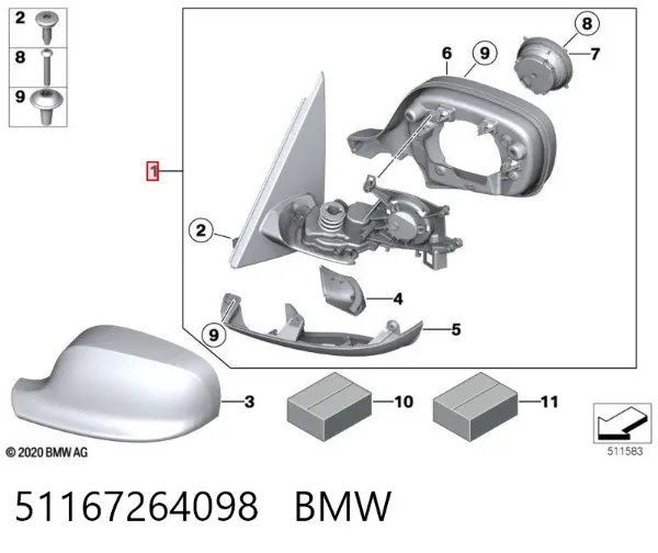Lusterko wsteczne prawe BMW X3 F25