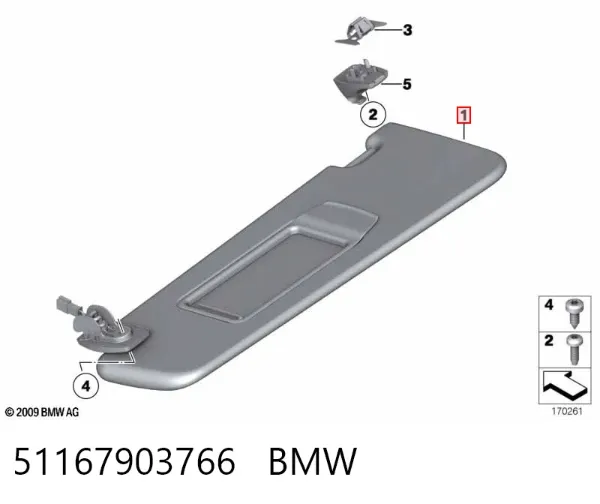 Osłona przeciwsłoneczna BMW 7 F01, F02, F03, F04