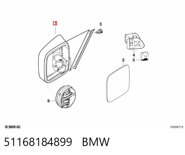 Lusterko wsteczne lewe 51168184899 BMW