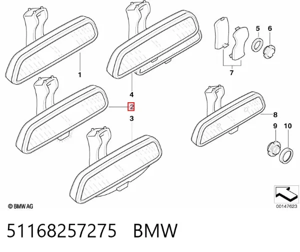 Lusterko wewnętrzne 51168257275 BMW