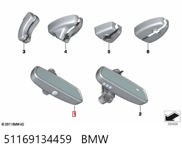 Lusterko wewnętrzne 51169134459 BMW