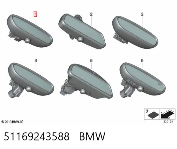 Lusterko wewnętrzne BMW 2 F23