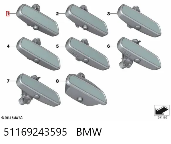 Lusterko wewnętrzne BMW 7 F01, F02, F03, F04