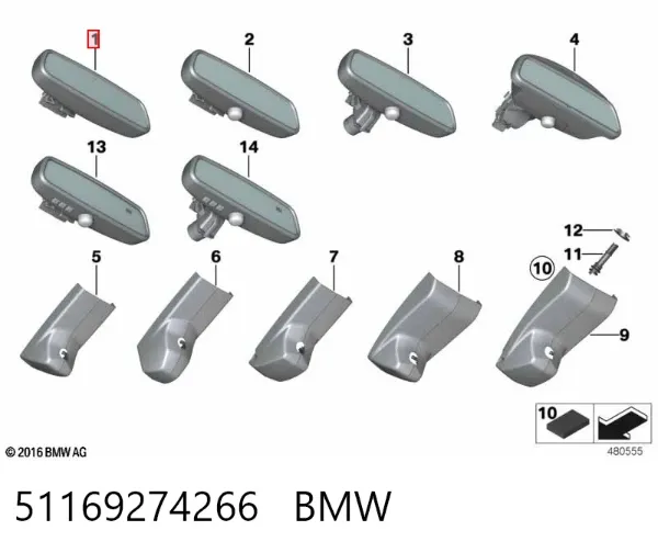 Lusterko wewnętrzne BMW X5 F15, F85