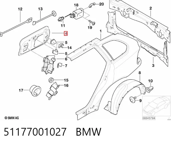 Klapka wlewu paliwa BMW X5 E53