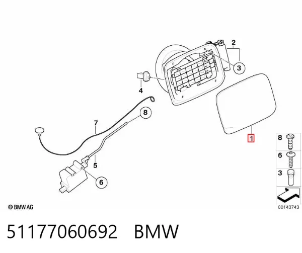 Klapka wlewu paliwa BMW 3 E91