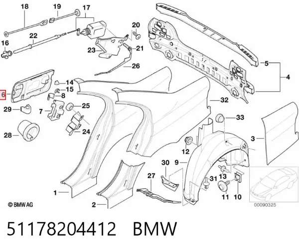 Klapka wlewu paliwa BMW 5 E39
