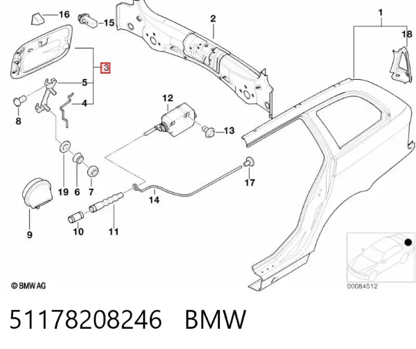 Klapka wlewu paliwa BMW 3 E46