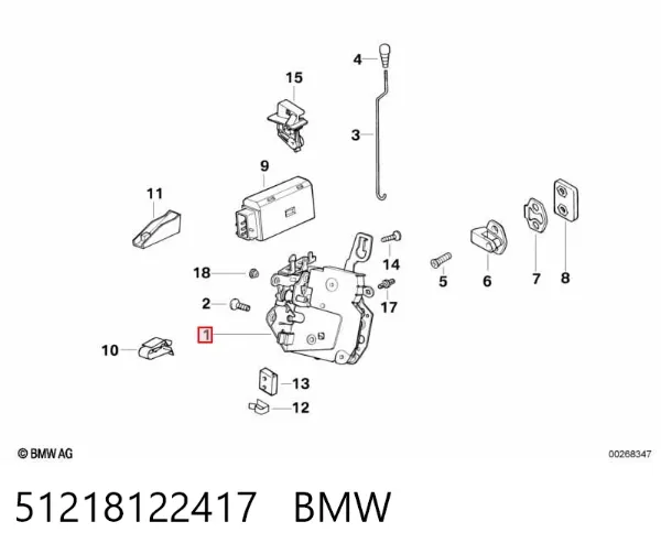 Zamek drzwi przednich lewych BMW 3 E36