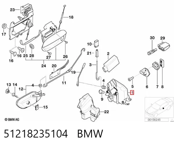 Zamek drzwi przednich prawych BMW 5 E39