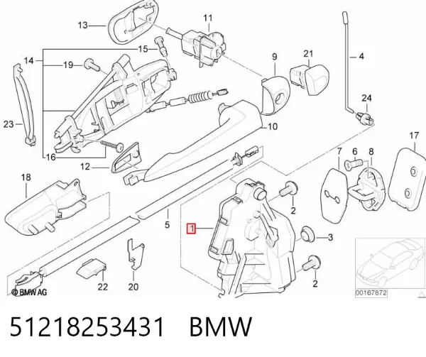 Zamek drzwi przednich lewych BMW 3 E46