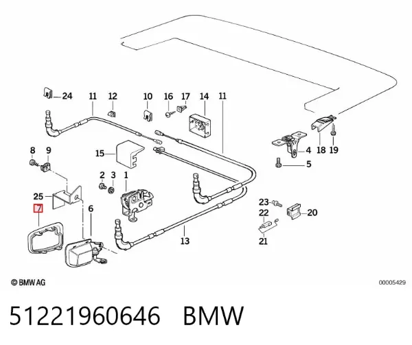 Obicie klamki wewnętrznej drzwi przednich prawych 51221960646 BMW