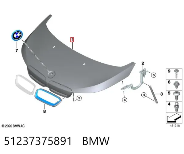 Maska silnika 51237375891 BMW