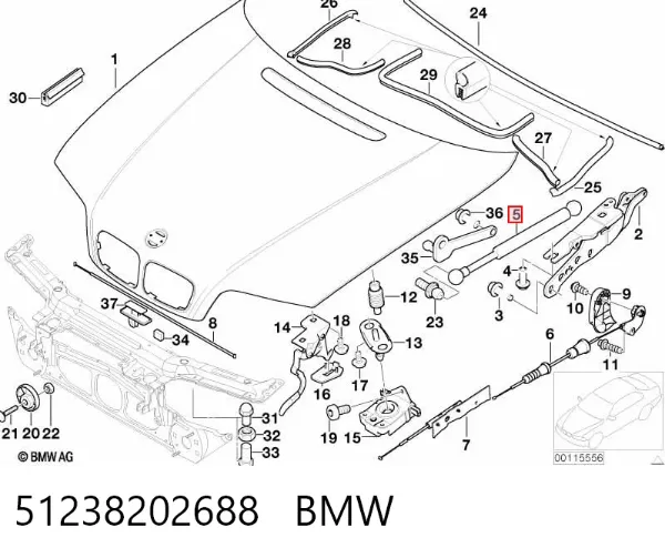Amortyzator maski 51238202688 BMW