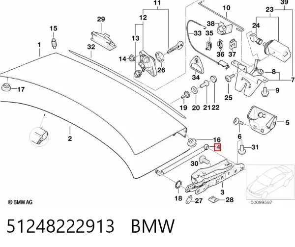 Amortyzator klapy bagażnika (3/5 drzwi-tylnych) 51248222913 BMW
