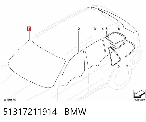 Szyba przednia BMW X5 E70