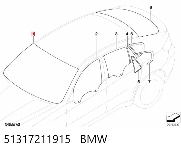 Szyba przednia BMW X6 E71