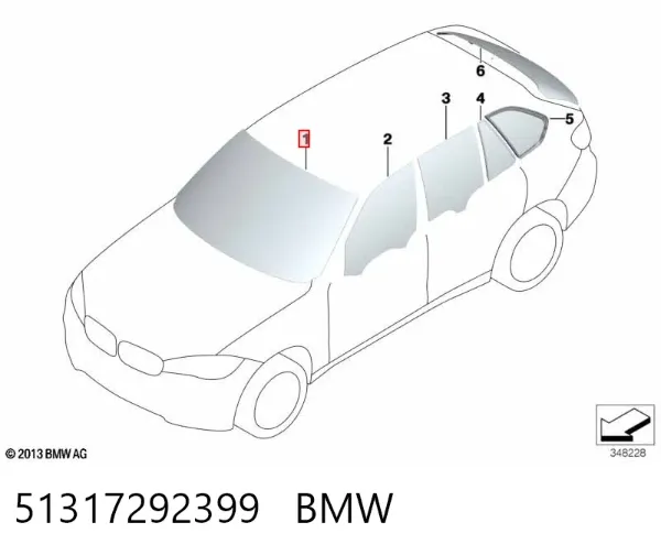 Szyba przednia 51317292399 BMW