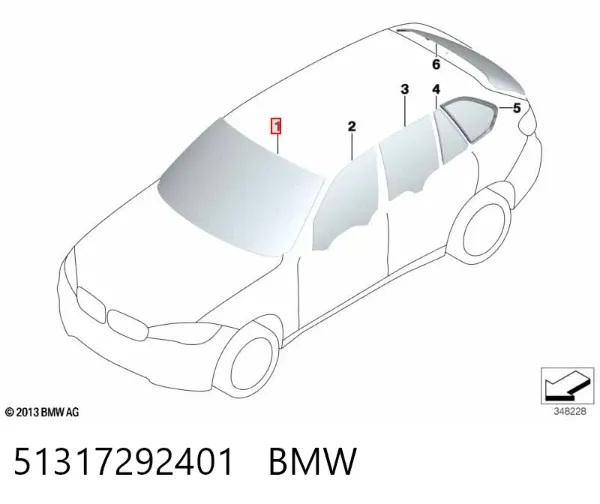 Szyba przednia 51317292401 BMW