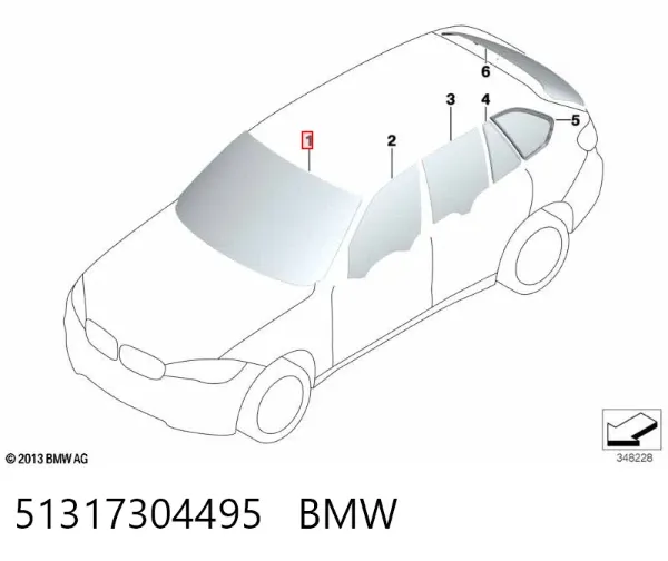 Szyba przednia 51317304495 BMW
