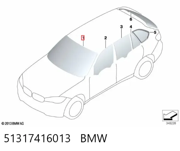 Szyba przednia 51317416013 BMW