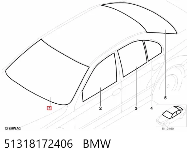 Szyba przednia 51318172406 BMW