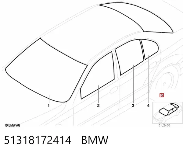 Szyba tylna 51318172414 BMW