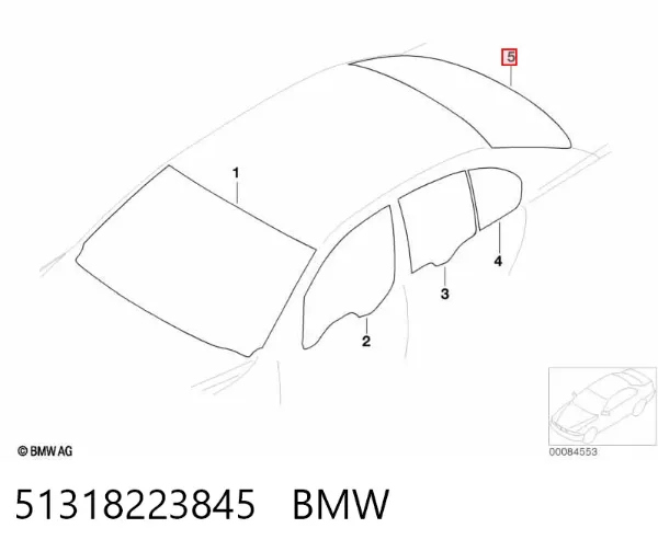Szyba tylna BMW 7 E65, E66, E67