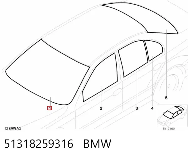 Szyba przednia 51318259316 BMW